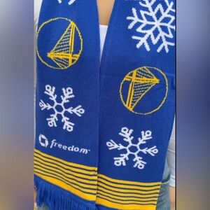 Golden State Warriors Blue and Yellow Snowflake Scarf
